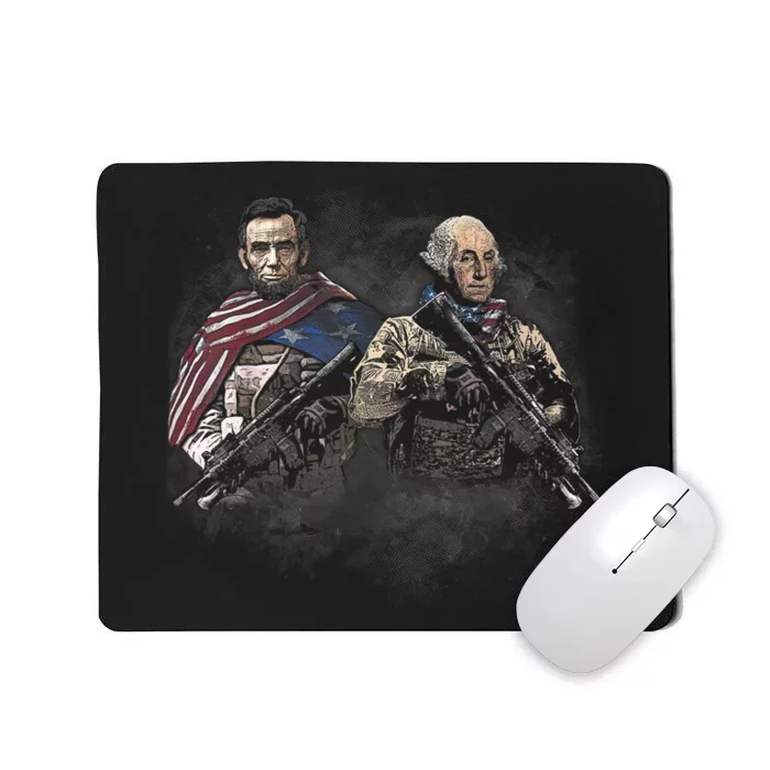 Presidential Soldiers: Abraham Lincoln And George Washington TShirt Mousepad