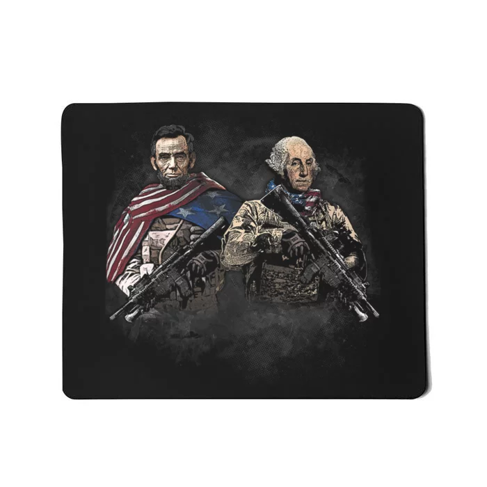 Presidential Soldiers: Abraham Lincoln And George Washington TShirt Mousepad