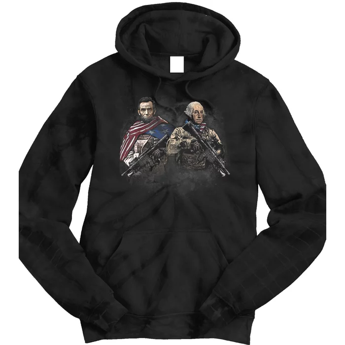 Presidential Soldiers: Abraham Lincoln And George Washington TShirt Tie Dye Hoodie