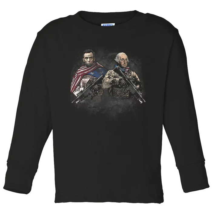 Presidential Soldiers: Abraham Lincoln And George Washington TShirt Toddler Long Sleeve Shirt