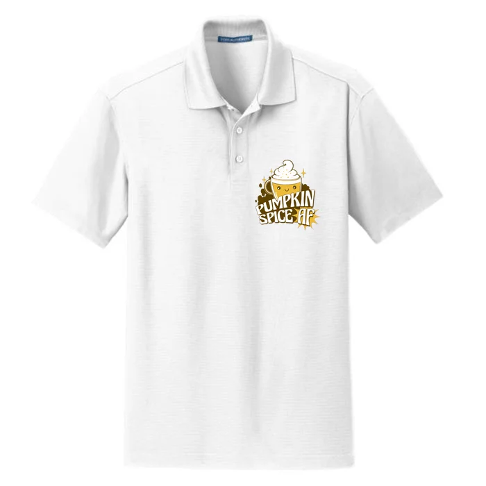 Pumpkin Spice AF Cute Gift Dry Zone Grid Performance Polo