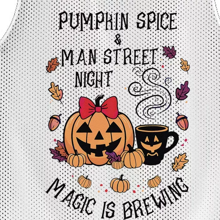 Pumpkin Spice And Main Street Nights Magic Is Brewing Mesh Reversible Basketball Jersey Tank