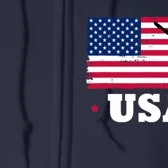 Patriotic Sports American USA Flag Girl Gymnastics Full Zip Hoodie