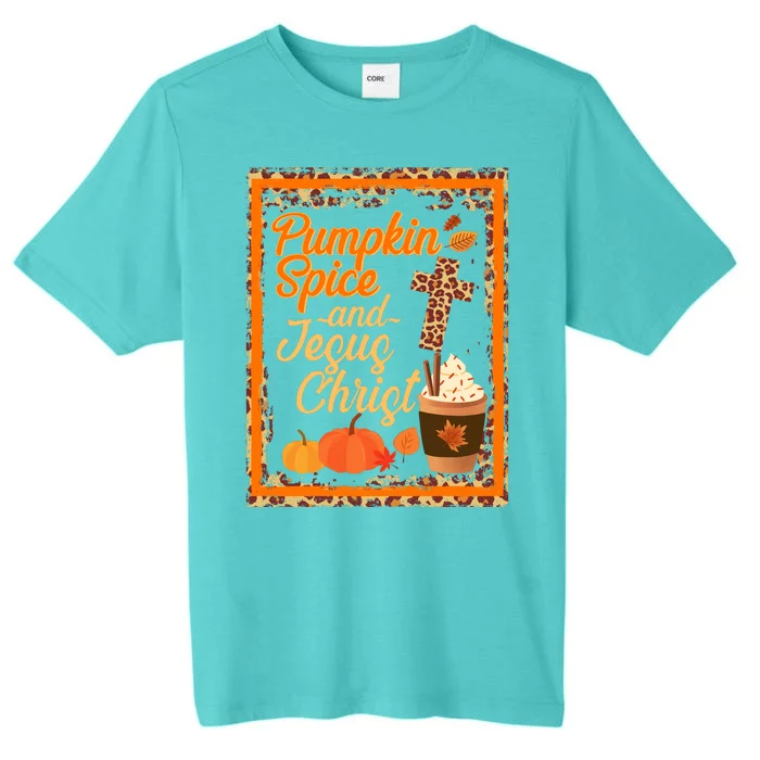 Pumpkin Spice And Jesus Christ Autumn Fall Leopard Print ChromaSoft Performance T-Shirt