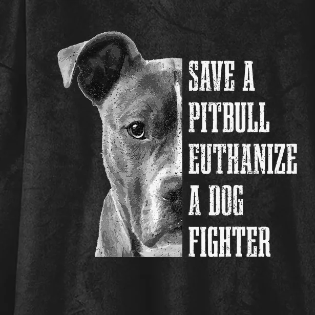 Pitbull Save A Pitbull Funny Dog Rescue Pitbull Mom Dad Hooded Wearable Blanket