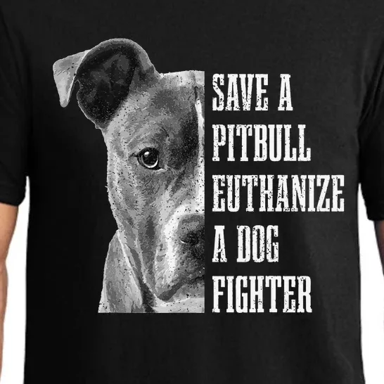 Pitbull Save A Pitbull Funny Dog Rescue Pitbull Mom Dad Pajama Set