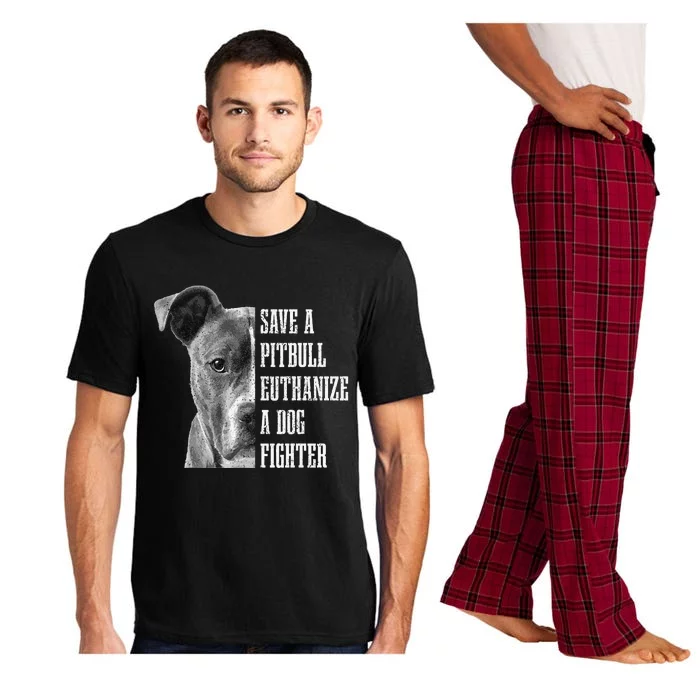 Pitbull Save A Pitbull Funny Dog Rescue Pitbull Mom Dad Pajama Set