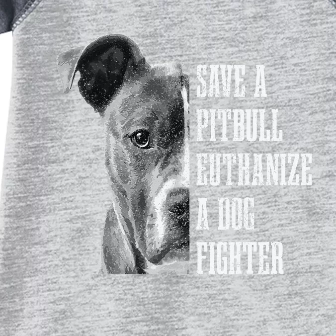 Pitbull Save A Pitbull Funny Dog Rescue Pitbull Mom Dad Infant Baby Jersey Bodysuit