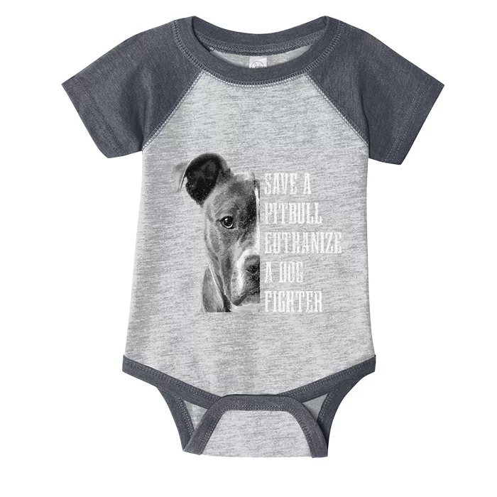 Pitbull Save A Pitbull Funny Dog Rescue Pitbull Mom Dad Infant Baby Jersey Bodysuit