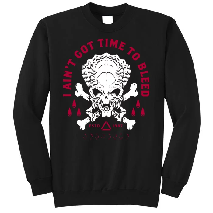 Predator Skull Ain't Got Time To Bleed Military Distressed Sweatshirt