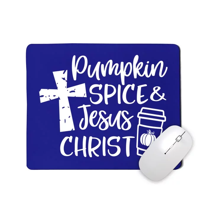 Pumpkin Spice And Jesus Christ Groovy Hello Fall Christian Gift Mousepad