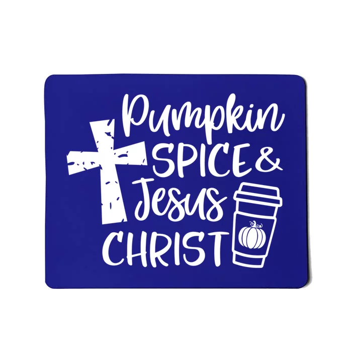 Pumpkin Spice And Jesus Christ Groovy Hello Fall Christian Gift Mousepad