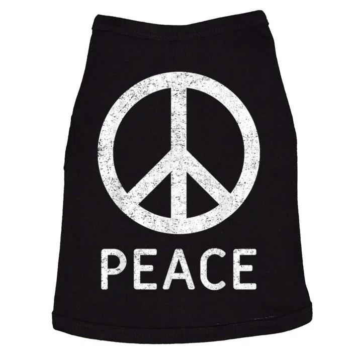 Peace Sign Anti War Vintage Retro Casual Graphic Doggie Tank