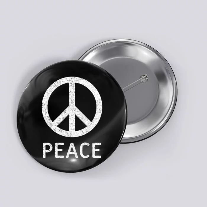 Peace Sign Anti War Vintage Retro Casual Graphic Button