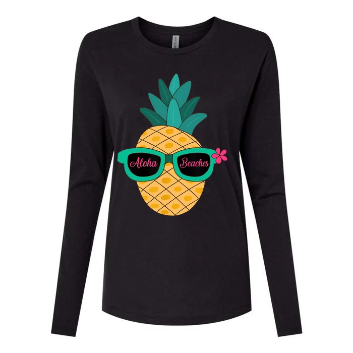 Pineapple Sunglasses Aloha Beaches Hawaiian - Hawaii Womens Cotton Relaxed Long Sleeve T-Shirt