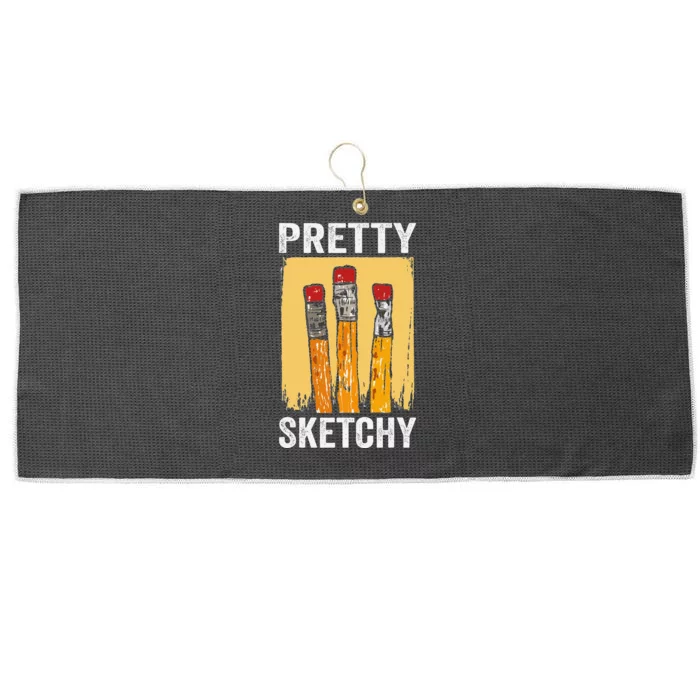 Pretty Sketchy Artist Pencils Sketch Sketching Paint Artist Large Microfiber Waffle Golf Towel