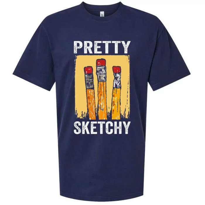 Pretty Sketchy Artist Pencils Sketch Sketching Paint Artist Sueded Cloud Jersey T-Shirt