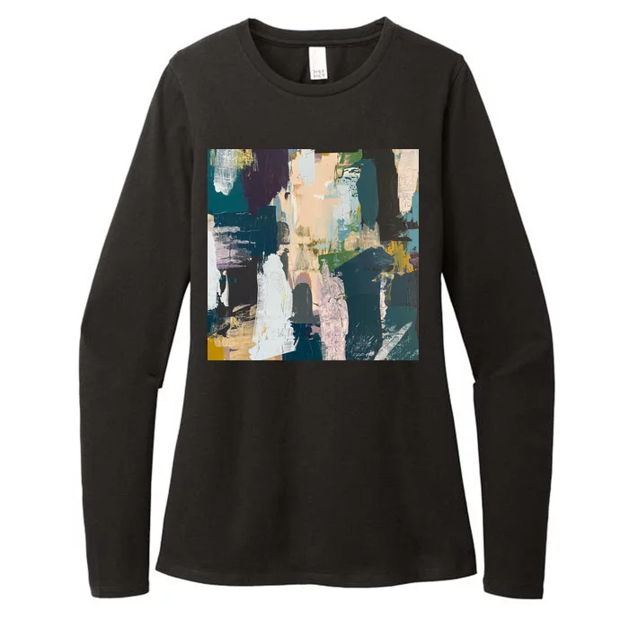 Paint Splatter Art Pattern Womens CVC Long Sleeve Shirt