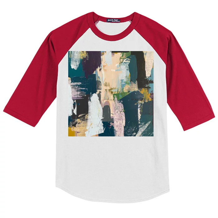 Paint Splatter Art Pattern Kids Colorblock Raglan Jersey