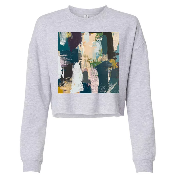 Paint Splatter Art Pattern Cropped Pullover Crew