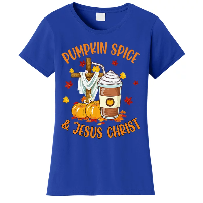 Pumpkin Spice And Jesus Christ Funny Coffee Lovers Gifts Women's T-Shirt