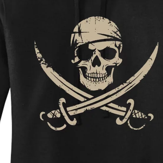 Pirate Skull And Crossbones Skeleton Halloween Women's Pullover Hoodie