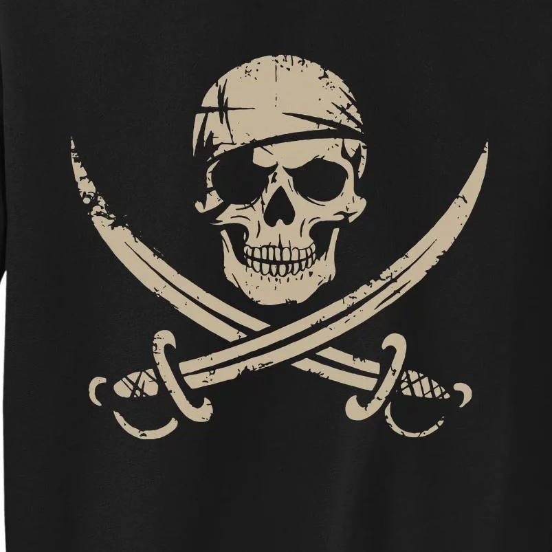 Pirate Skull And Crossbones Skeleton Halloween Tall Sweatshirt