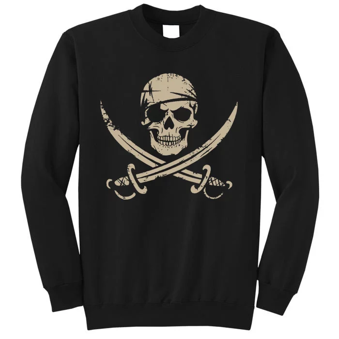 Pirate Skull And Crossbones Skeleton Halloween Tall Sweatshirt