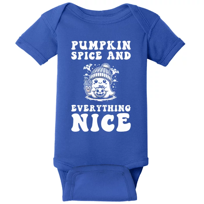 Pumpkin Spice And Everything Nice Ghost Great Gift Baby Bodysuit