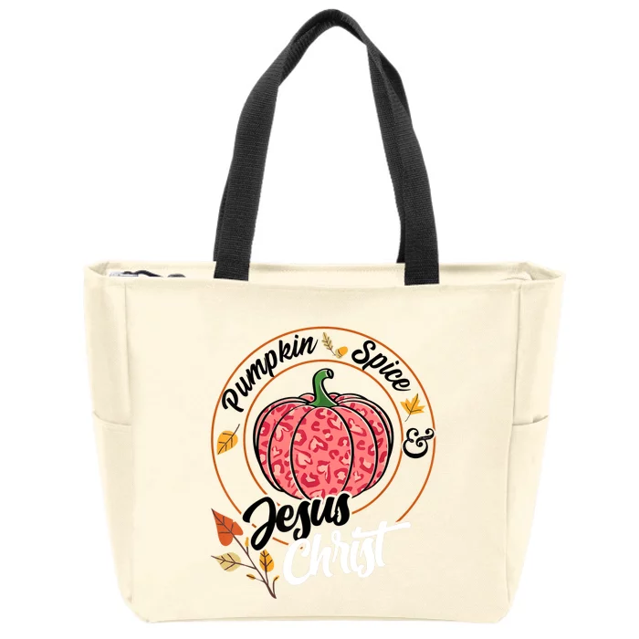 Pumpkin Spice And Jesus Christ Zip Tote Bag