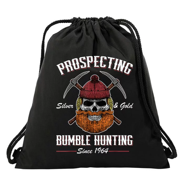 Prospecting Silver And Gold Bumble Drawstring Bag