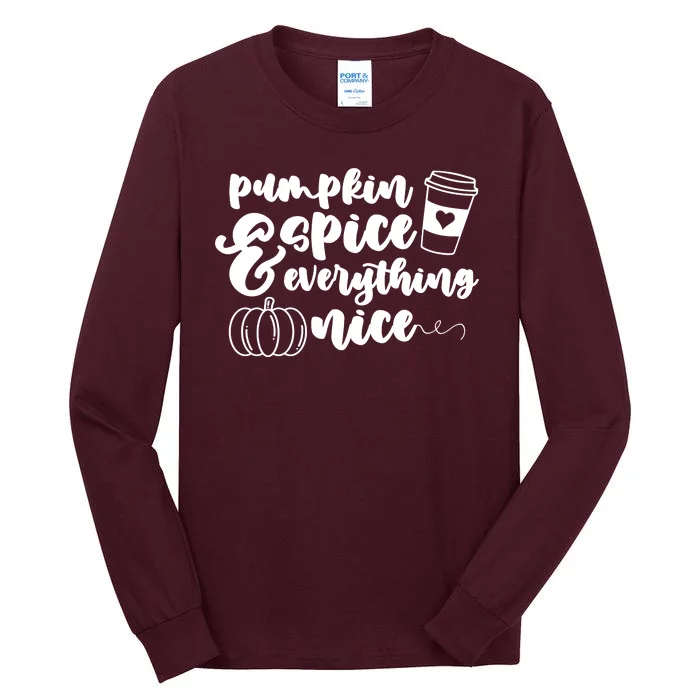 Pumpkin Spice And Everything Nice Halloween Coffee Lover Tall Long Sleeve T-Shirt