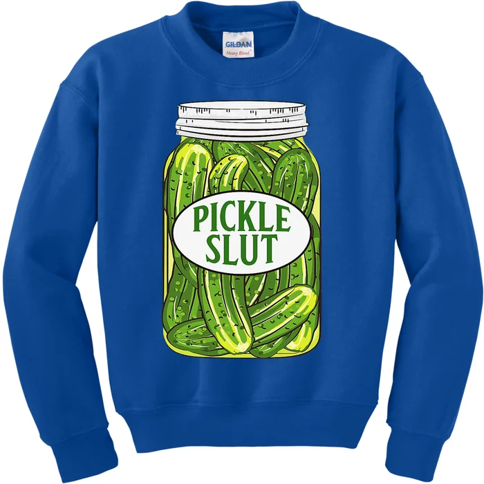 Pickle Slut A Who Loves Pickles Canning Food Quote Kids Sweatshirt