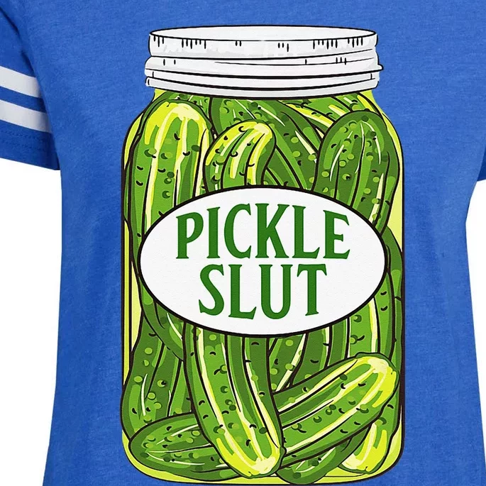 Pickle Slut A Who Loves Pickles Canning Food Quote Enza Ladies Jersey Football T-Shirt