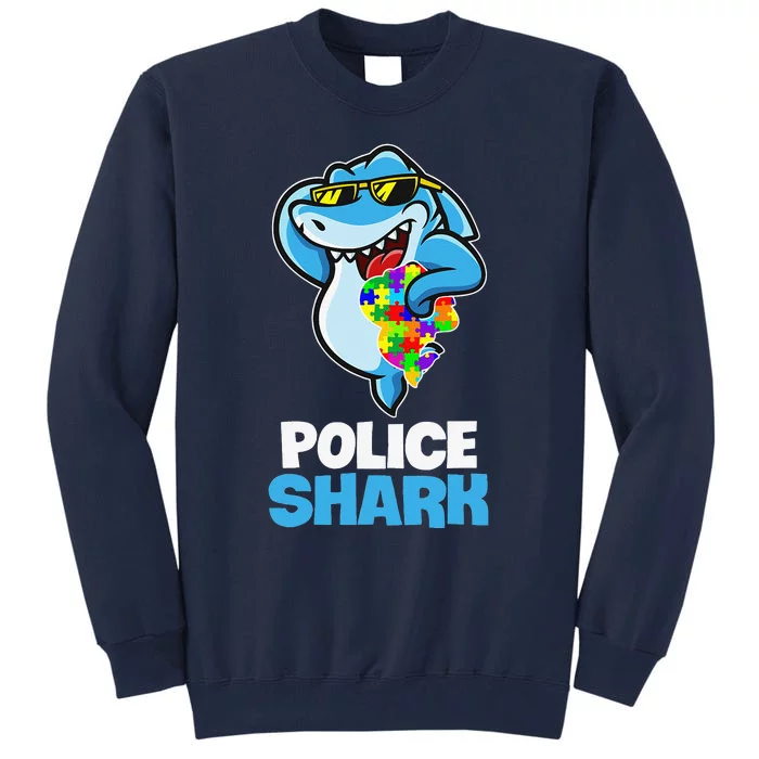 Police Shark Autism Awareness Gift Tall Sweatshirt