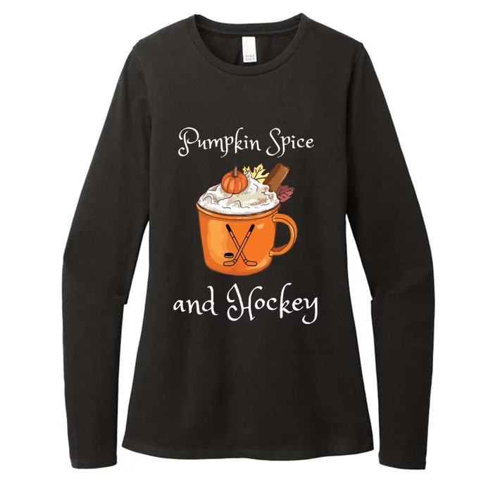 Pumpkin Spice And Hockey Autumn Fall Halloween And Sports Womens CVC Long Sleeve Shirt