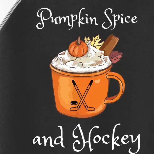 Pumpkin Spice And Hockey Autumn Fall Halloween And Sports Toddler Fine Jersey T-Shirt