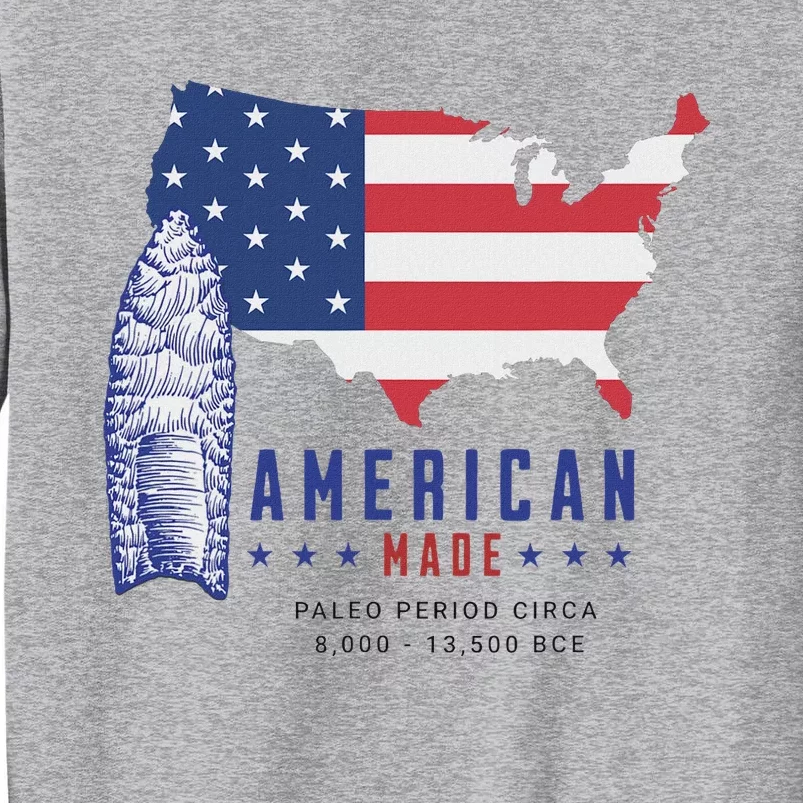 Paleo Spearpoint American Flag Design Tall Sweatshirt