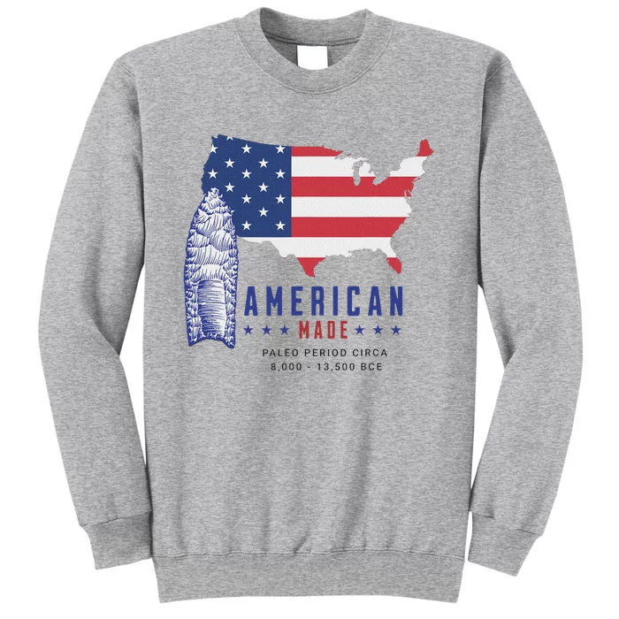 Paleo Spearpoint American Flag Design Tall Sweatshirt