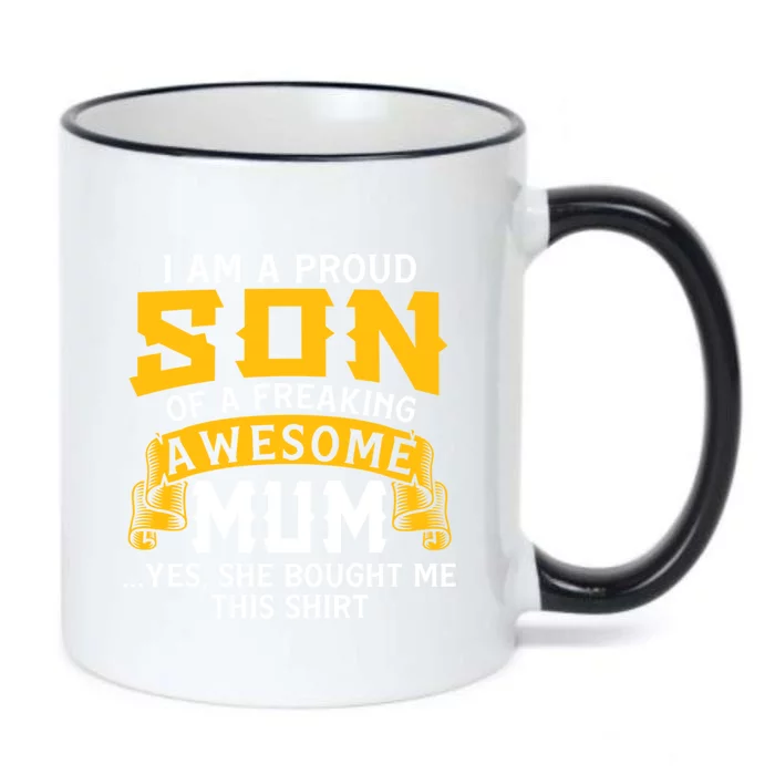 Proud Son Awesome Mum Mother Mom Mama Brother Cute Gift Black Color Changing Mug