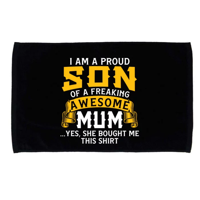 Proud Son Awesome Mum Mother Mom Mama Brother Cute Gift Microfiber Hand Towel