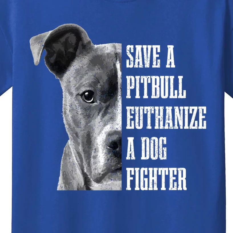 Pitbull Save A Pitbull Funny Dog Rescue Pitbull Mom Dad Great Gift Kids T-Shirt