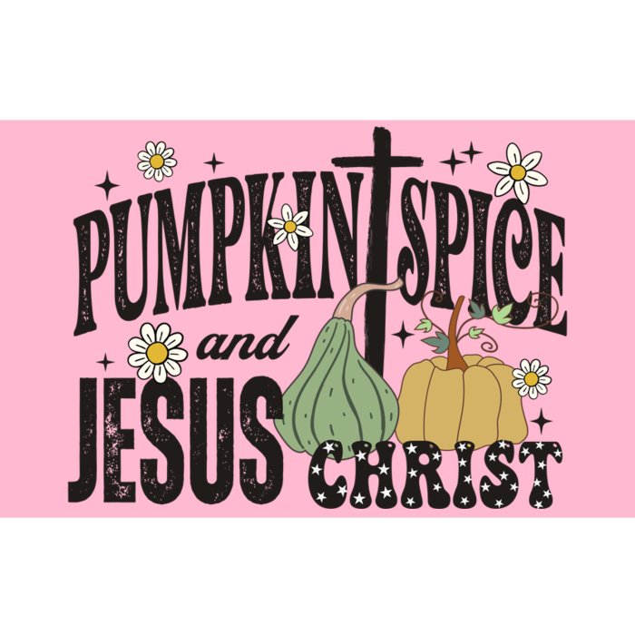 Pumpkin Spice And Jesus Christ Fun Fall Christian Cross Faith Bumper Sticker