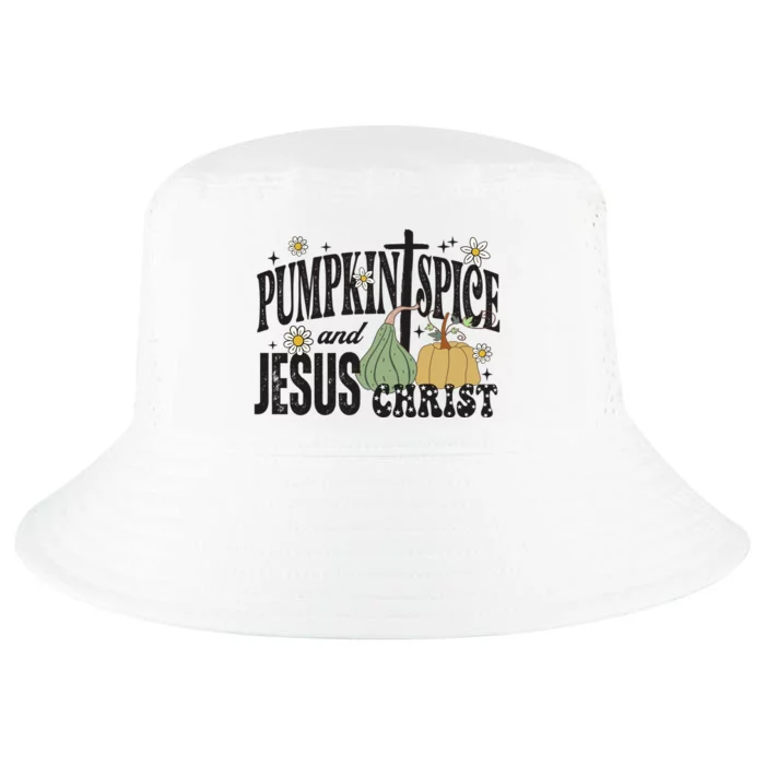 Pumpkin Spice And Jesus Christ Fun Fall Christian Cross Faith Cool Comfort Performance Bucket Hat