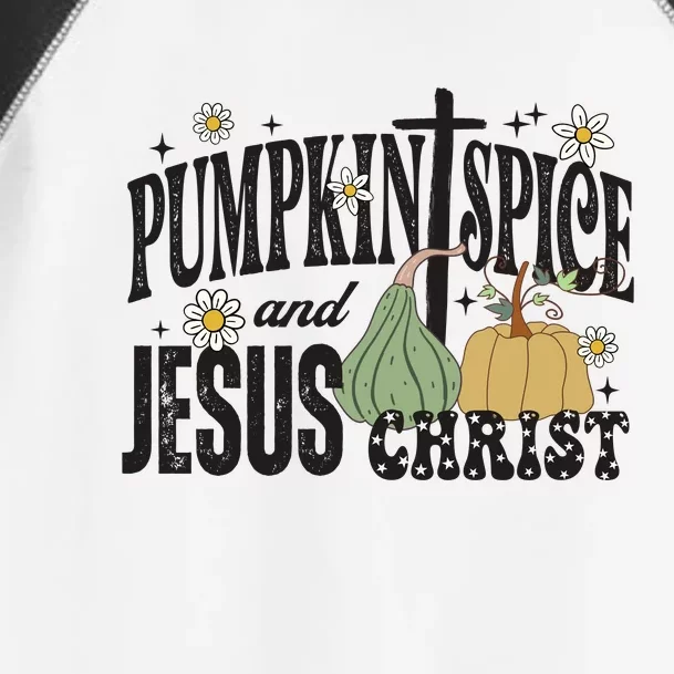 Pumpkin Spice And Jesus Christ Fun Fall Christian Cross Faith Toddler Fine Jersey T-Shirt