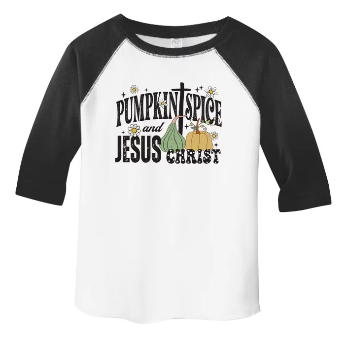 Pumpkin Spice And Jesus Christ Fun Fall Christian Cross Faith Toddler Fine Jersey T-Shirt