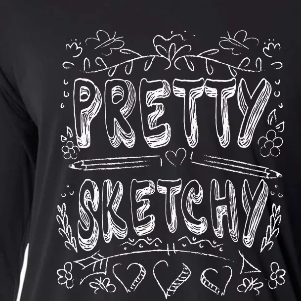 Pretty Sketchy Artists Pencils Art Lover Cooling Performance Long Sleeve Crew