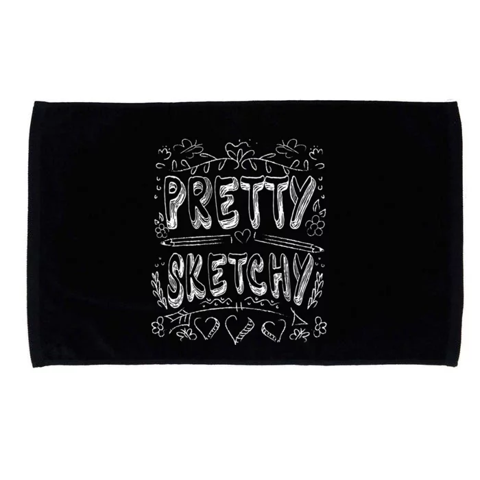 Pretty Sketchy Artists Pencils Art Lover Microfiber Hand Towel