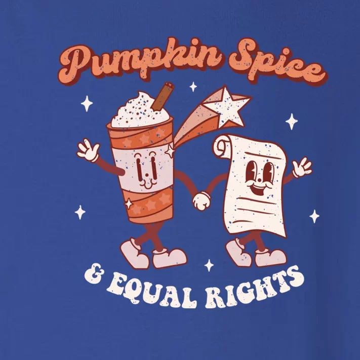 Pumpkin Spice And Equal Rights Retro Groovy Fall Season Gift Toddler Long Sleeve Shirt