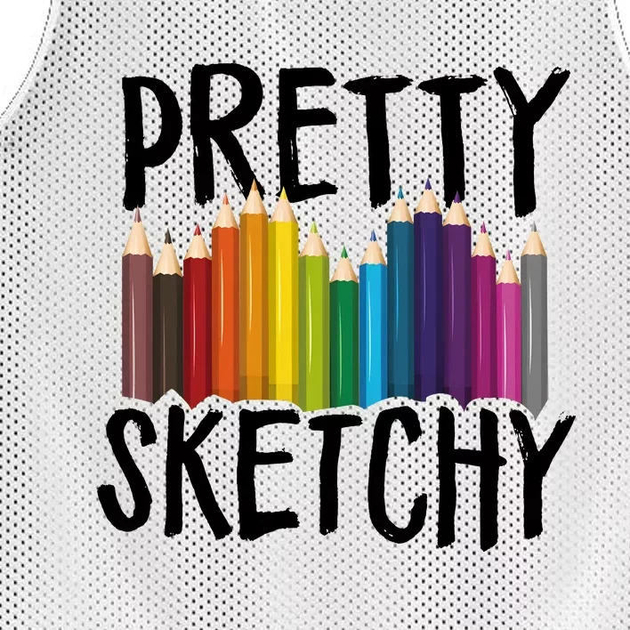 Pretty Sketchy Artist Art Teacher Mesh Reversible Basketball Jersey Tank